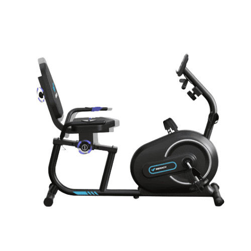 MERACH Vélo d'Appartement, Vélo Couché Magnétique avec 8 Niveaux de Résistance Réglables, Vélo de Fitness avec Écran LCD, Poignées de Fréquence Cardiaque, Capacité de Charge de 136 kg