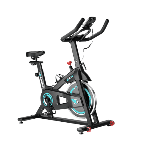 Wenoker Vélo d'exercice,vélo d'intérieur avec écran LCD,vélo d'exercice avec support de tablette, capacité de charge de 140 kg,vélos d'appartement silencieux pour la maison